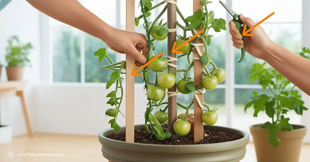 Support and Pruning Simple Tips for Indoor Tomatoes