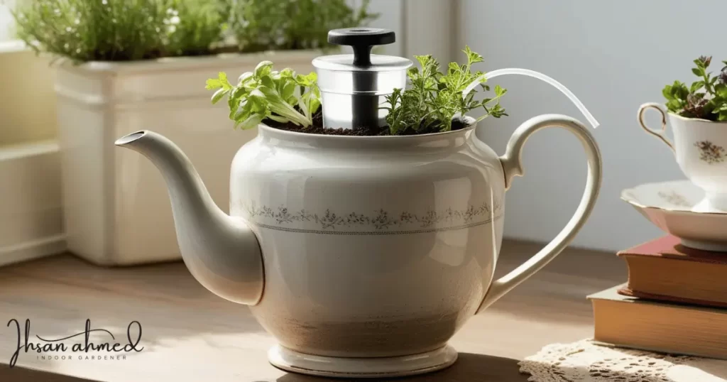 Old Teapot Self-Watering Planter